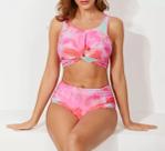 N0270-Biquíni Bikini Top Cropped Cintura Alta Hotpants Retrô Luxo