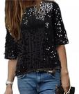 N0371-Blusa Camisa Feminina Lantejoula Brilho Festa Luxo Paetê N0371-Blusa Camisa Feminina Lantejoula Brilho Festa Luxo Paetê