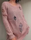 N1081-Blusa De Frio Casaco Tricô Crochê Rasgada Inverno 106k