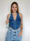 N1111-Colete Feminino Jeans Vintage Atemporal Bolsos Jl0201