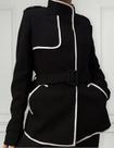 N1142-Blusa De Frio Sobretudo Preto E Branco Feminino Inverno 488m