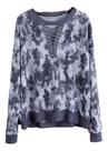 N1232-Blusa Feminina Moletom Ilhós Cadarço Importado Pronta Entrga