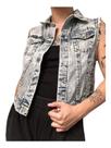 N1253-Colete Blusa Feminina Jeans Bolsos Liso Estilo 621k