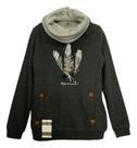 N1276-Casaco Moletom Feminino Bolso Estampa Pena Quentinho 4o0101
