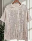 N1361-Blusa Festa Luxo Camisão Plus Size Solta Brilhante 5mr1902