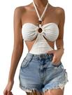N1386-Body Blusa Luxo Festa Réveillon Abertura Lateral Tira Jl472