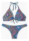 N1435 Bikini Biquíni Amarração Bojo Abstrata Colorido 5jn0301