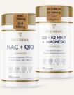NAC 700mg Coenzima Q10 100mg 120 cápsulas Vitamina D3 2000 UI K2 MK7 149mcg Magnésio bisglicinato 90 cápsulas Kit 2x Advanced