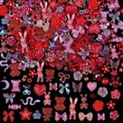 Nail Art Charms Kikonoke, 100 peças, resina 3D, urso, borboleta