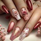 Nail Art Pads BJR Sweet and Romantic Rose Heart Stickers