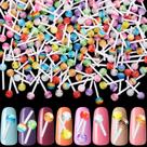 Nail Charm PAGOW Lollipop 6 mm 200 unidades, decoração acrílica 3D