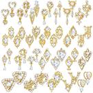 Nail Charms Maitys 52 peças de strass dourado, coração, cristal, gemas Nail Charms Maitys 52 peças de strass dourado, coração, cristal, gemas