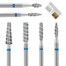Nail Drill Bits Diesisa é um pacote com 6 pregos de acrílico com estojo azul Nail Drill Bits Diesisa é um pacote com 6 pregos de acrílico com estojo azul
