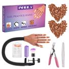 Nail Practice Hand NXJ INFILILA com 200 pontas, limas e cortador de unhas