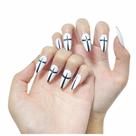 Nail Tips BJR, estilo cruzado minimalista em forma de amêndoa, 24 unidades Nail Tips BJR, estilo cruzado minimalista em forma de amêndoa, 24 unidades