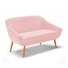 Namoradeira 02 Lugares Giovana Suede Pés Palito Castanho - D'rossi Rosa Bebê Namoradeira 02 Lugares Giovana Suede Pés Palito Castanho - D'rossi Rosa Bebê