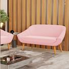 Namoradeira 02 Lugares Giovana Suede Rosa Bebê Pés Palito Castanho D03 - D'Rossi Namoradeira 02 Lugares Giovana Suede Rosa Bebê Pés Palito Castanho D03 - D'Rossi