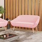 Namoradeira 02 Lugares Giovana Suede Rosa Bebê Pés Palito Natural D03 - D'Rossi Namoradeira 02 Lugares Giovana Suede Rosa Bebê Pés Palito Natural D03 - D'Rossi