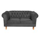 Namoradeira Chesterfield Duque Suede Cinza Chumbo/ sala, decoração, psicólogo, sala de jogos, sala de estar