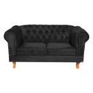 Namoradeira Chesterfield Duque Suede Preto/ decoração, studio, sala de estar, recepção, escritório