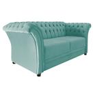Namoradeira Chesterfield Sofia Suede Azul Ciano - Doce Sonho Móveis Namoradeira Chesterfield Sofia Suede Azul Ciano - Doce Sonho Móveis