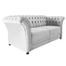 Namoradeira Chesterfield Sofia Suede Branco - Amarena Móveis Namoradeira Chesterfield Sofia Suede Branco - Amarena Móveis