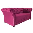 Namoradeira Chesterfield Sofia Suede Pink - Amarena Móveis Namoradeira Chesterfield Sofia Suede Pink - Amarena Móveis