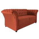 Namoradeira Chesterfield Sofia Suede Terracota - Amarena Móveis Namoradeira Chesterfield Sofia Suede Terracota - Amarena Móveis
