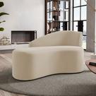 Namoradeira Compacta Decorativa Orgânica Auren 100cm Suede Bege - Desk Design Namoradeira Compacta Decorativa Orgânica Auren 100cm Suede Bege - Desk Design