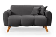 Namoradeira Dallas Confortavel Moderna Em Linho Pes em Madeira Cor: Creme