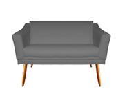 Namoradeira Decorativa Agatha Suede Cinza 2 Lugares Pés Madeira Ms Decor