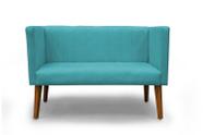 Namoradeira Decorativa Barcelona Suede Azul Turquesa - Casa & Estofados Namoradeira Decorativa Barcelona Suede Azul Turquesa - Casa & Estofados