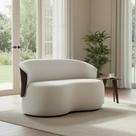 Namoradeira Decorativa Beatriz Orgânica Composê Couro Marrom Couro Branco Mz Decor Namoradeira Decorativa Beatriz Orgânica Composê Couro Marrom Couro Branco Mz Decor
