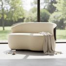 Namoradeira Decorativa Beatriz Orgânica Composê Couro Marrom Suede Marfim Ms Decor Namoradeira Decorativa Beatriz Orgânica Composê Couro Marrom Suede Marfim Ms Decor
