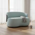 Namoradeira Decorativa Beatriz Orgânica Composê Couro Marrom Veludo Acqua Mz Decor