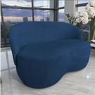 Namoradeira Decorativa Beatriz Orgânica Couro Azul Marinho