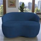 Namoradeira Decorativa Beatriz Orgânica Couro Azul Marinho