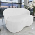 Namoradeira Decorativa Beatriz Orgânica Couro Branco