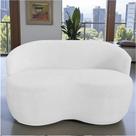 Namoradeira Decorativa Beatriz Orgânica Couro Branco