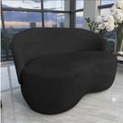 Namoradeira Decorativa Beatriz Orgânica Couro Preto
