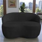 Namoradeira Decorativa Beatriz Orgânica Couro Preto