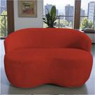Namoradeira Decorativa Beatriz Orgânica Couro Vermelho