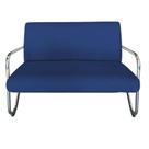 Namoradeira Decorativa Bela Suede Azul Marinho Braço Cromado