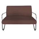 Namoradeira Decorativa Bela Suede Marrom Braço Cromado
