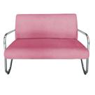 Namoradeira Decorativa Bela Suede Rosa Braço Cromado