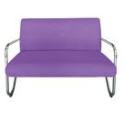 Namoradeira Decorativa Bela Suede Roxo Braço Cromado