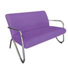Namoradeira Decorativa Bela Suede Roxo Braço Cromado