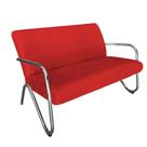 Namoradeira Decorativa Bela Suede Vermelho Braço Cromado