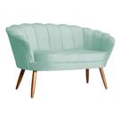Namoradeira Decorativa Estofada Para Salão de Beleza Pétala Veludo Verde Chá - LM DECOR