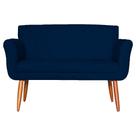Namoradeira Decorativa Isabela Pés Palito Suede Azul Marinho Escuro - DS Estofados Namoradeira Decorativa Isabela Pés Palito Suede Azul Marinho Escuro - DS Estofados